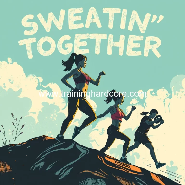 Artistic representation for Sweatin' together: unite to crush extra pounds with