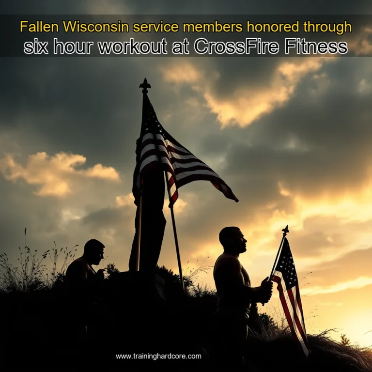Artistic representation for Fallen Wisconsin service members honored through six hour workout at CrossFire Fitness