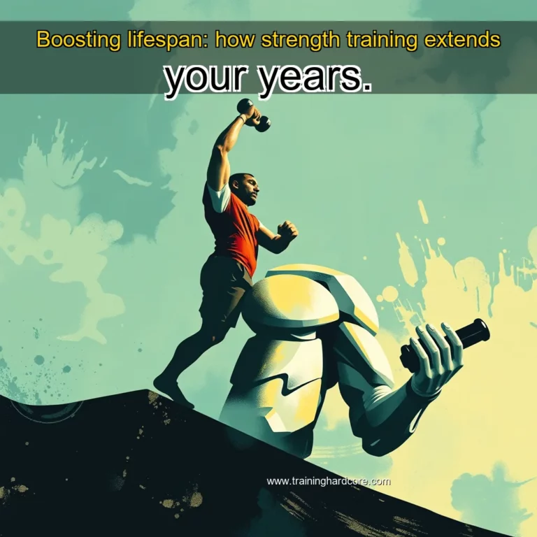 Artistic representation for Boosting lifespan: how strength training extends your years.
