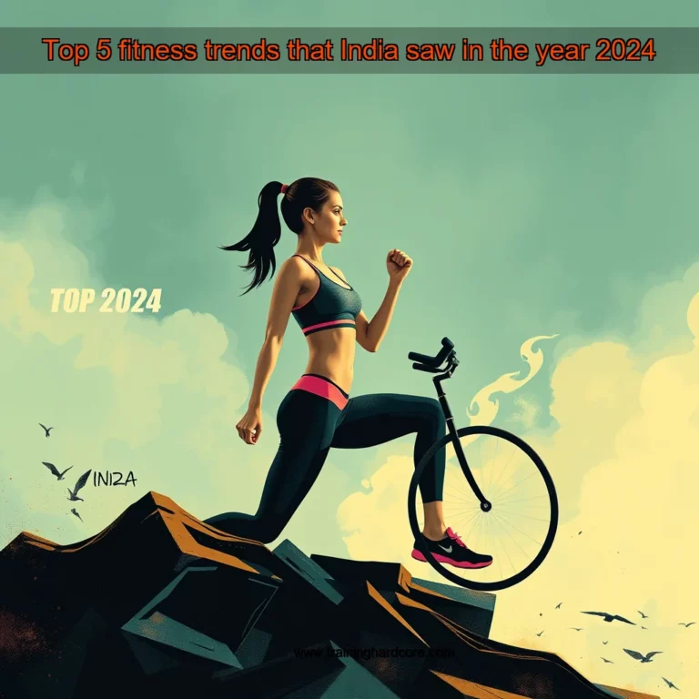 Artistic representation for Top 5 fitness trends that India saw in the year 2024