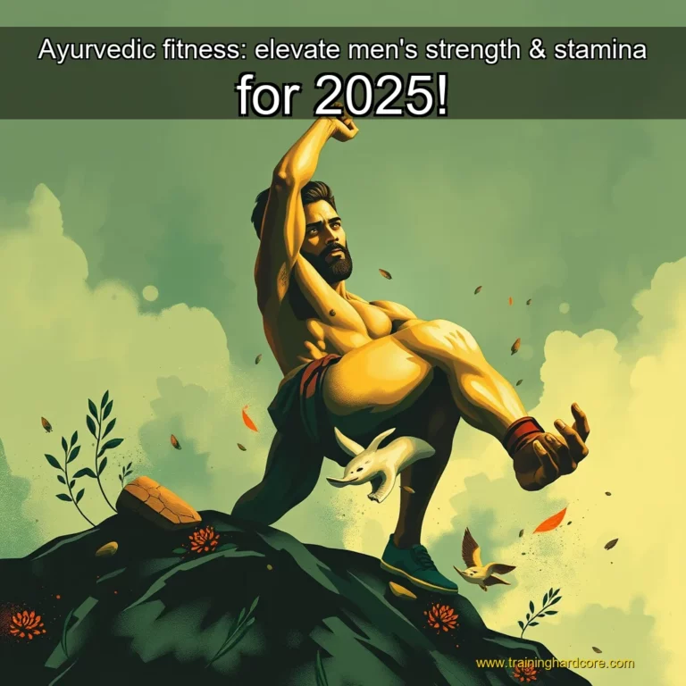 Artistic representation for Ayurvedic fitness: elevate men's strength & stamina for 2025!