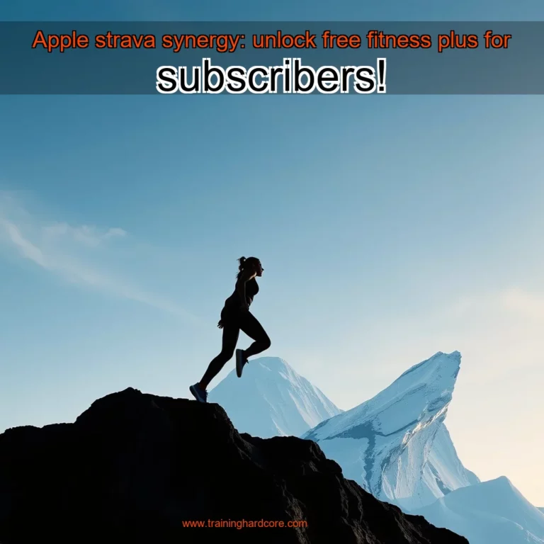 Artistic representation for Apple strava synergy: unlock free fitness plus for subscribers!