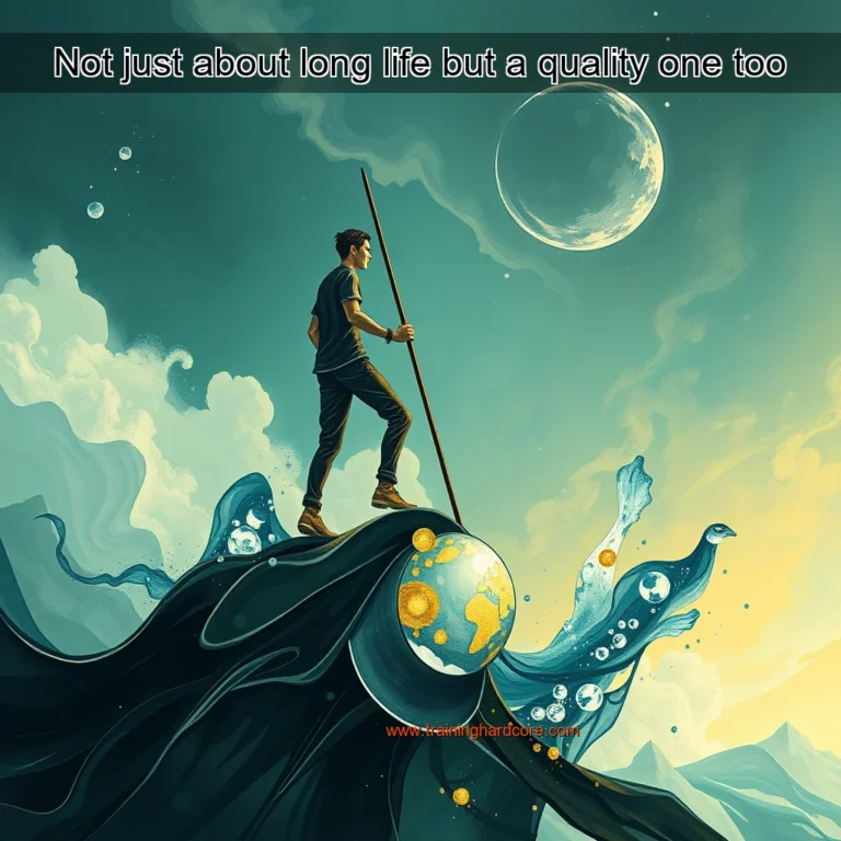 Artistic representation for Not just about long life but a quality one too