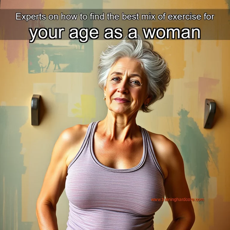 Artistic representation for Experts on how to find the best mix of exercise for your age as a woman