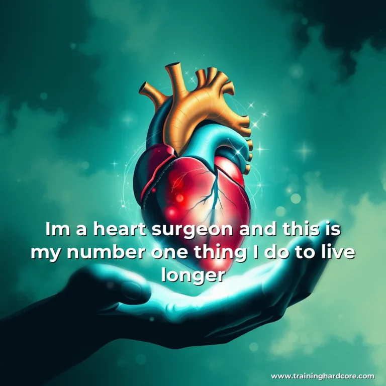 Artistic representation for Im a heart surgeon and this is my number one thing I do to live longer