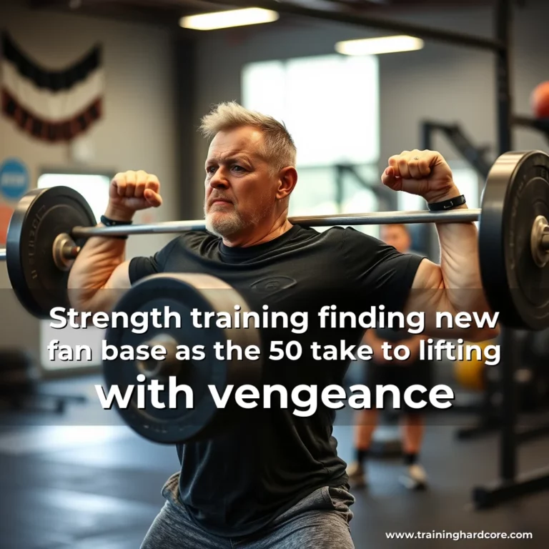 Artistic representation for Strength training finding new fan base as the 50 take to lifting with vengeance