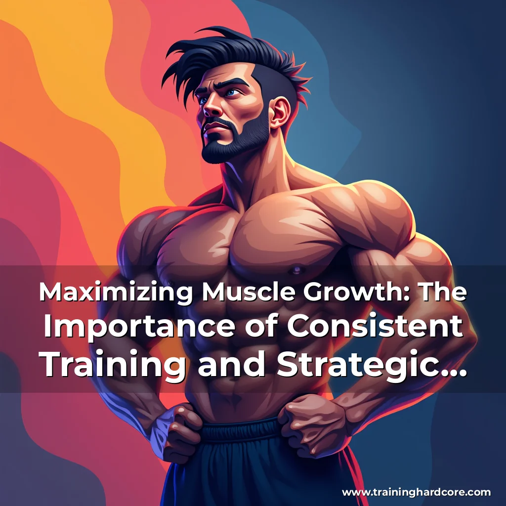 Artistic representation for Maximizing Muscle Growth: The Importance of Consistent Training and Strategic Supplementation